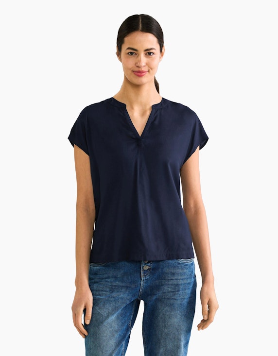 Street One Blusenshirt in Unifarbe | ADLER Mode Onlineshop