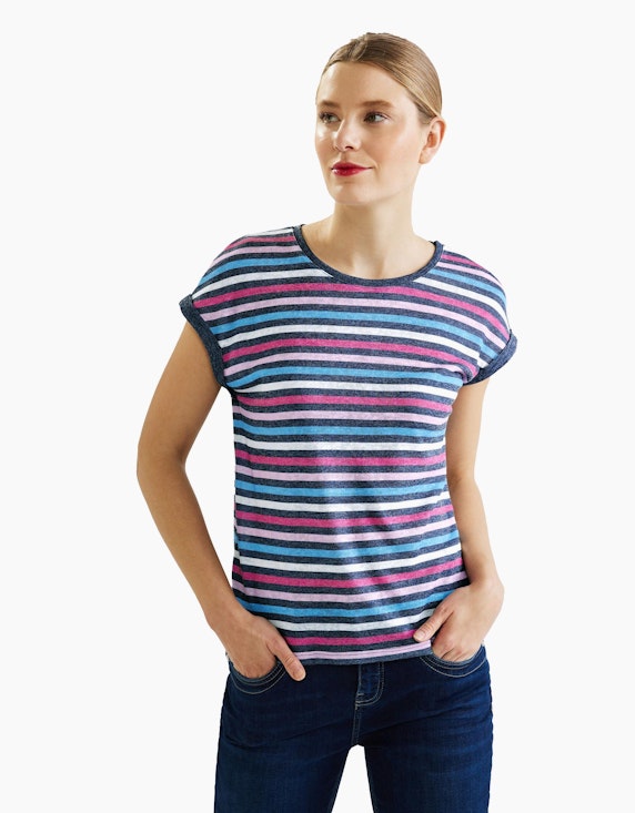 Street One Multicolor Streifen T-Shirt | ADLER Mode Onlineshop