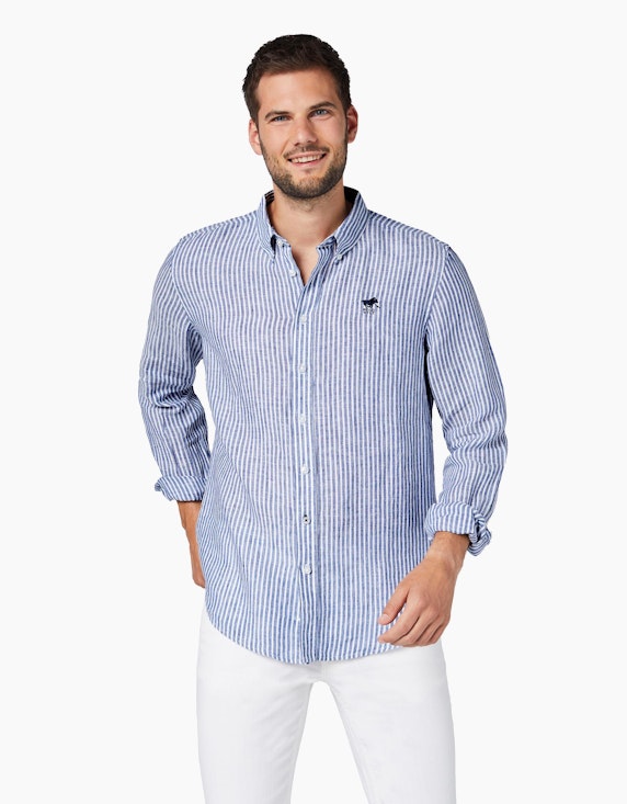 Polo Sylt Regular-Fit Button-down-Hemd aus Leinen mit Canvas-Textur | ADLER Mode Onlineshop