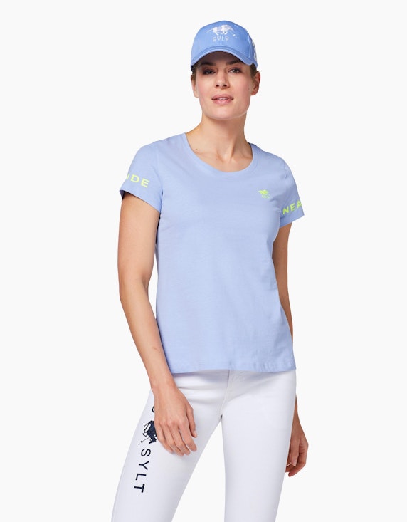 Polo Sylt Baumwollshirt mit Schriftzügen | ADLER Mode Onlineshop