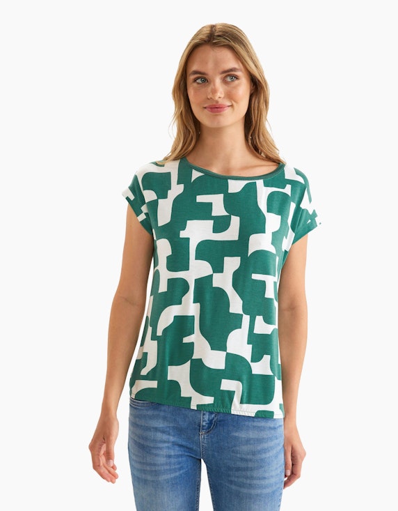 Street One Print T-Shirt mit Stricktape | ADLER Mode Onlineshop