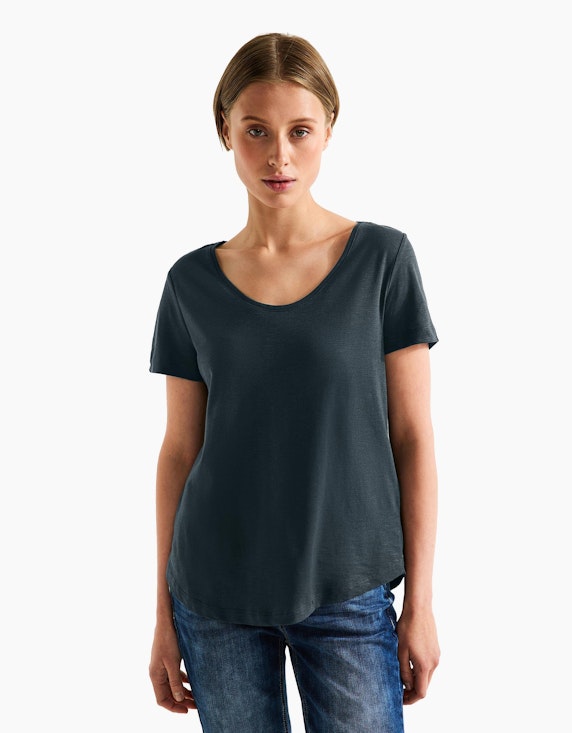 Street One T-Shirt mit V-Ausschnitt | ADLER Mode Onlineshop