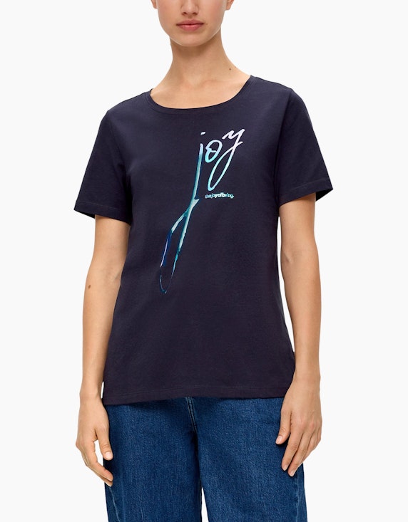 s.Oliver T-Shirt mit glänzendem Print | ADLER Mode Onlineshop