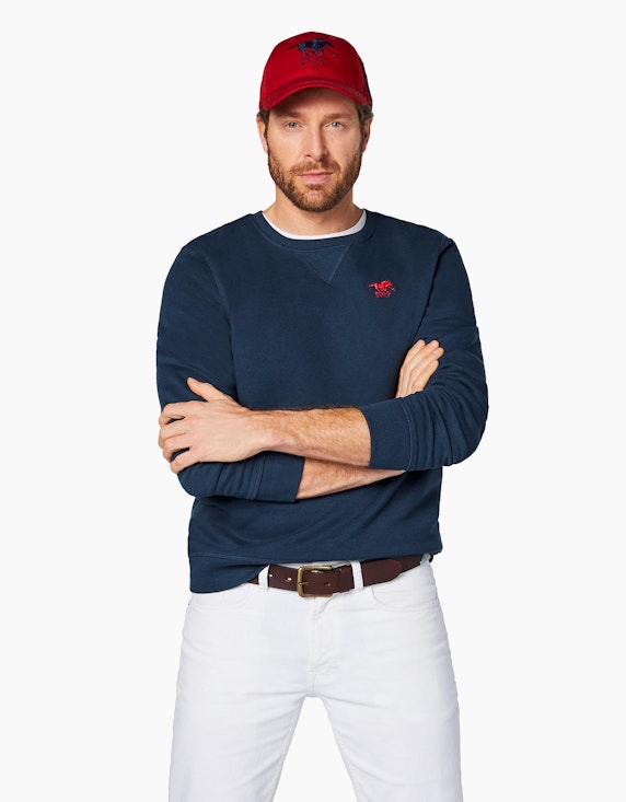 Polo Sylt Sweater mit Label-Stitching | ADLER Mode Onlineshop