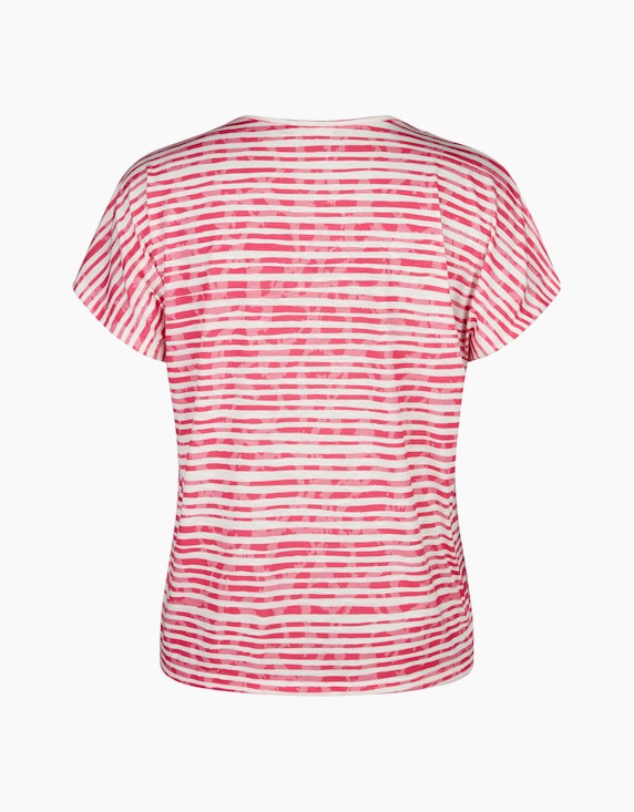 Thea Kurzarm Shirt mit Streifen und Wording Print | ADLER Mode Onlineshop