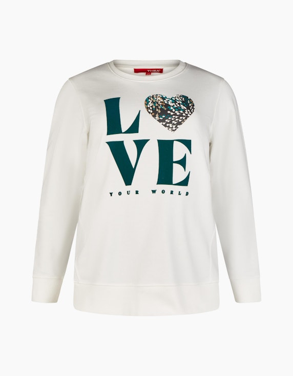 Thea Sweatshirt "LOVE" in Offwhite | ADLER Mode Onlineshop