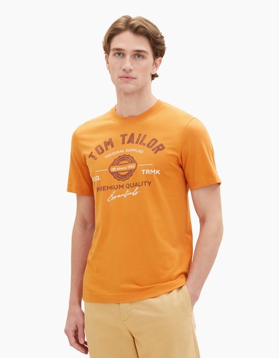 TOM TAILOR T-Shirt mit Logo Print | ADLER Mode Onlineshop