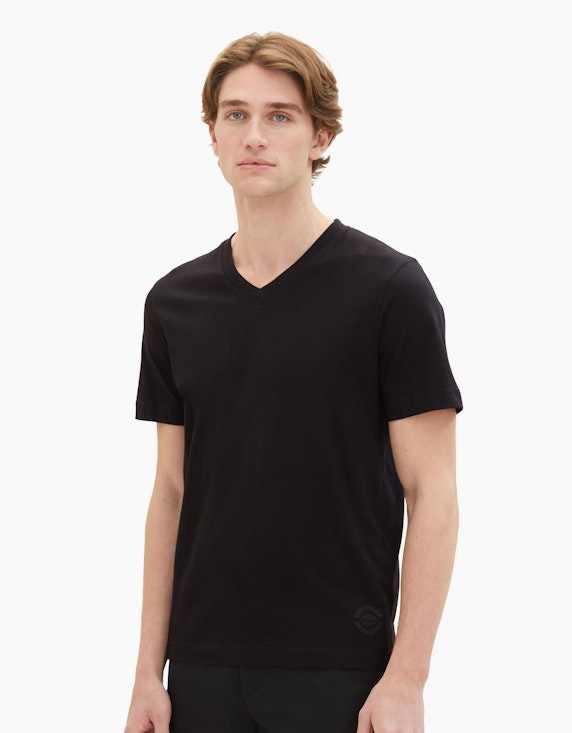 TOM TAILOR T-Shirt mit V-Ausschnitt im Doppelpack | ADLER Mode Onlineshop