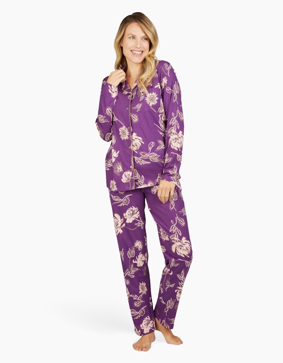 ADLER WOMEN 2-teiliges Pyjama mit Allover-Print | ADLER Mode Onlineshop