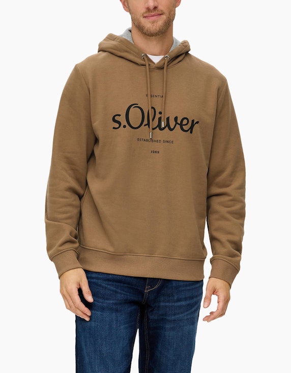 s.Oliver Logo-Hoodie in Sweat-Qualität | ADLER Mode Onlineshop