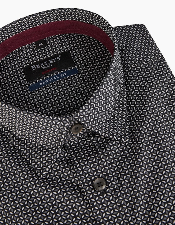Bexleys man Langarm Businesshemd mit Print | ADLER Mode Onlineshop