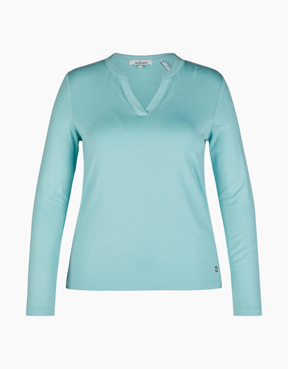 Steilmann Woman Langarmshirt in Unifarbe in Mint | ADLER Mode Onlineshop