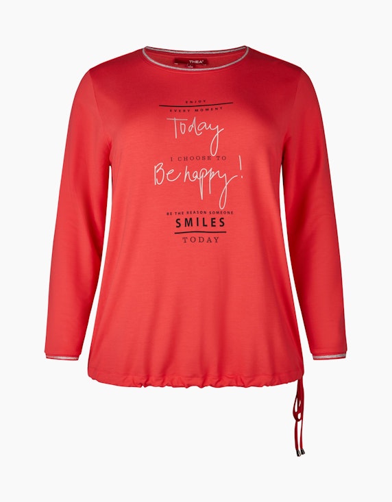 Thea Langarmshirt mit Frontprint in Rot | ADLER Mode Onlineshop