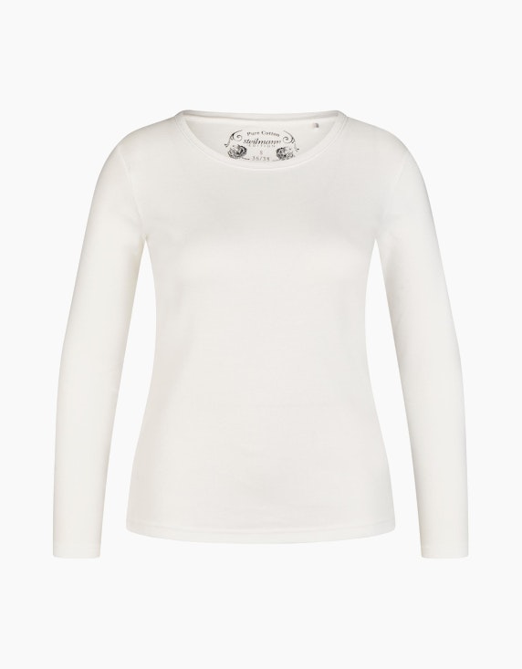 Steilmann Edition Basic Langarmshirt in Weiß | ADLER Mode Onlineshop