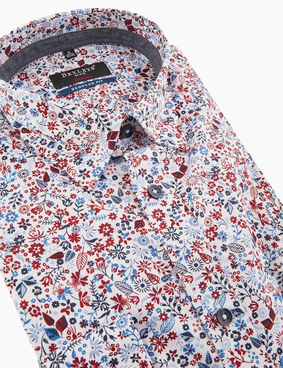 Bexleys man Freizeithemd mit Minimalprint, Regular Fit | ADLER Mode Onlineshop