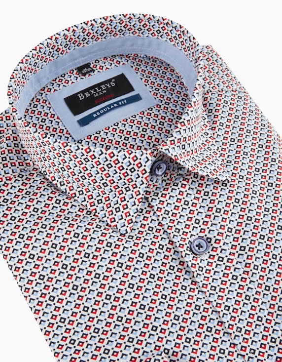 Bexleys man Langarm Freizeithemd mit Print, Regular Fit | ADLER Mode Onlineshop