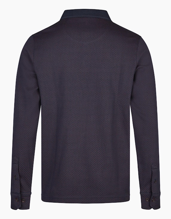 Bexleys man Gemustertes langarm Poloshirt | ADLER Mode Onlineshop