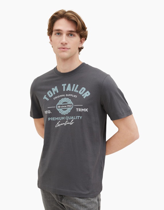 TOM TAILOR T-Shirt mit Logo Print | ADLER Mode Onlineshop