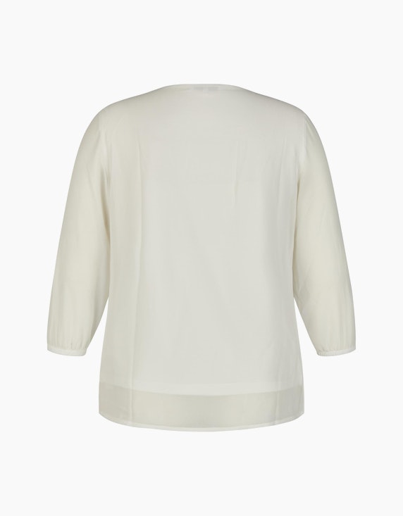 Steilmann Edition Unifarbene Chiffon-Bluse mit 3/4 Ärmel | ADLER Mode Onlineshop
