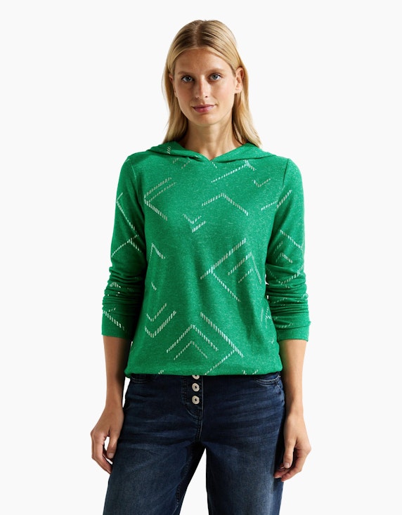 CECIL Hoodie Shirt mit Folienprint | ADLER Mode Onlineshop