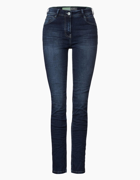CECIL Slim Fit Jeans in Denim Mid Blue | ADLER Mode Onlineshop