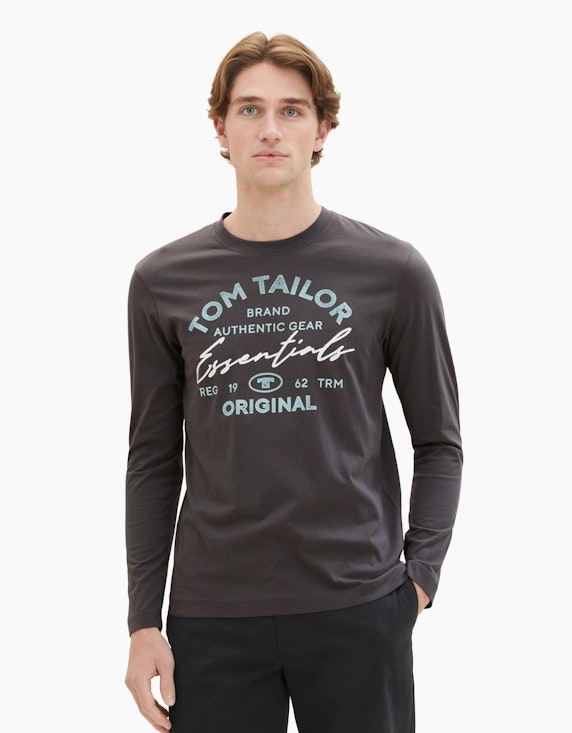 TOM TAILOR Langarmshirt mit Logo Print | ADLER Mode Onlineshop