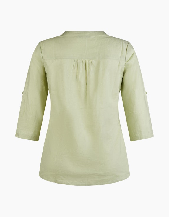 Steilmann Edition Unifarbene Bluse mit Leinen | ADLER Mode Onlineshop