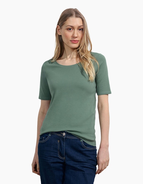 CECIL Basic T-Shirt in Unifarbe | ADLER Mode Onlineshop