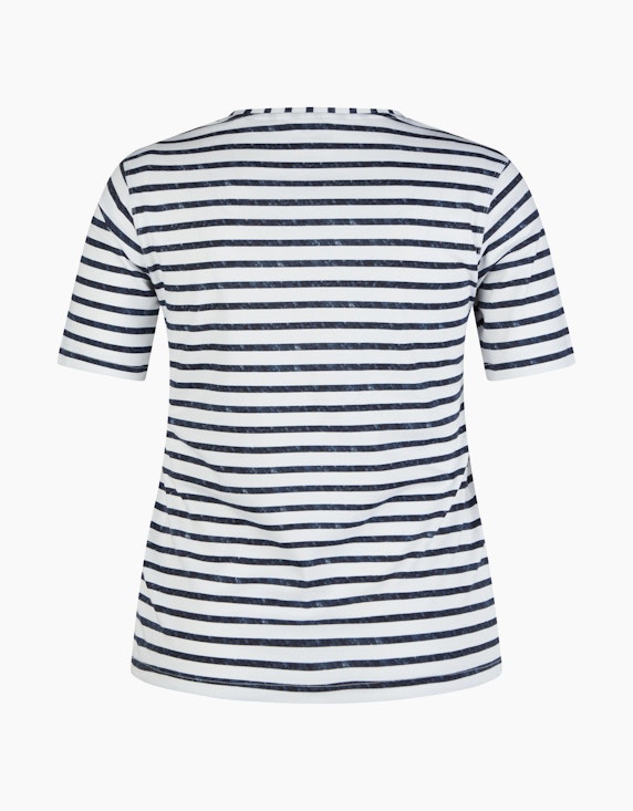 Steilmann Edition Gestreifte Shirt mit Strassverzierung - aus Pima Cotton | ADLER Mode Onlineshop