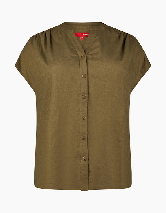 Thea Bluse mit überschnittene Schulter in Khaki | ADLER Mode Onlineshop