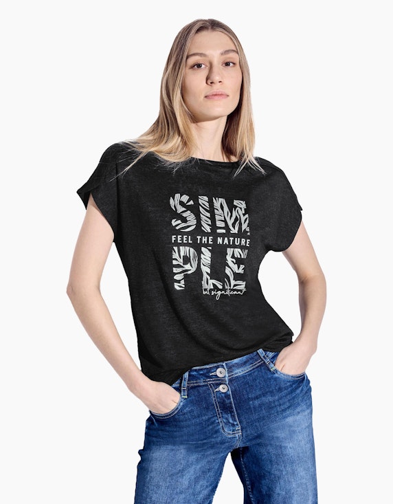 CECIL T-Shirt in Leinenoptik | ADLER Mode Onlineshop