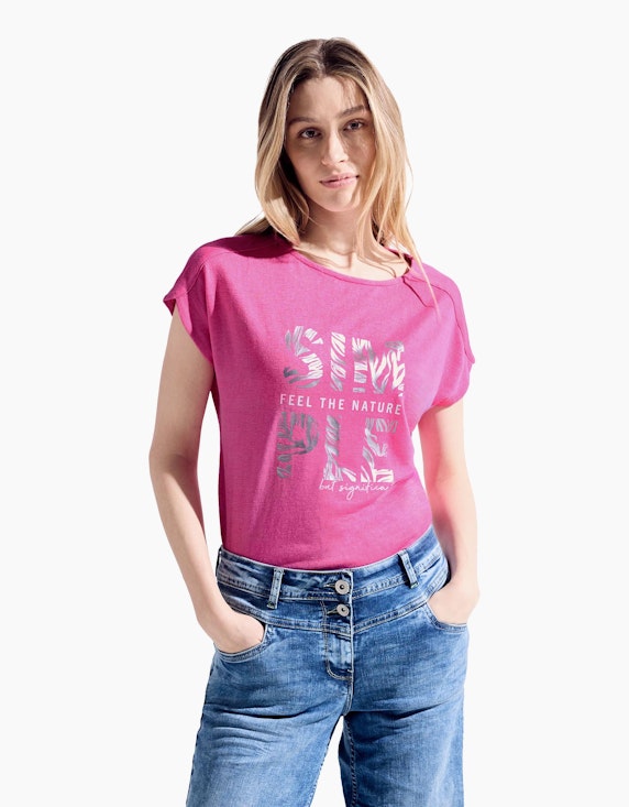 CECIL T-Shirt in Leinenoptik | ADLER Mode Onlineshop