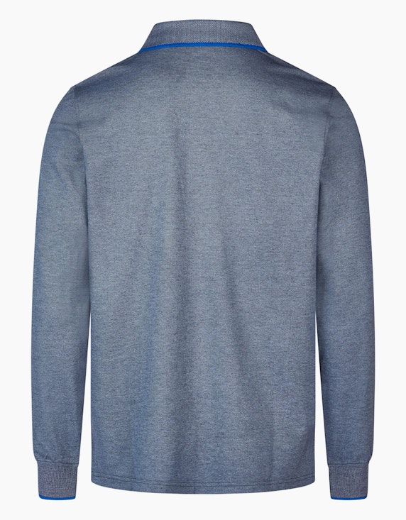 Bexleys man Langarmpoloshirt aus two tone Pique | ADLER Mode Onlineshop