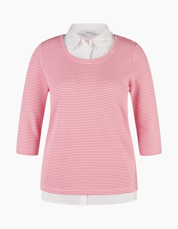 Steilmann Edition 2-in-1 Shirt mit 3/4-Arm in Rosa/Weiß | ADLER Mode Onlineshop