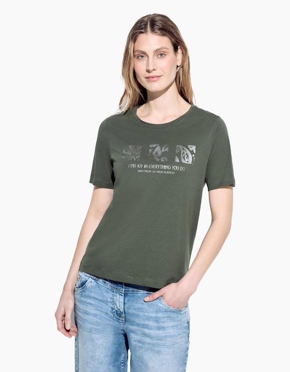 CECIL T-Shirt mit Schimmer Print | ADLER Mode Onlineshop