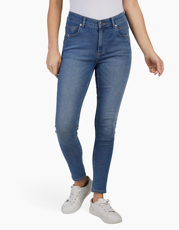 CHOiCE 4-Pocket Jeanshose mit Strasssteinen | ADLER Mode Onlineshop