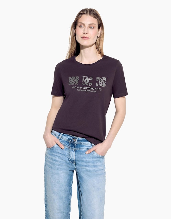 CECIL T-Shirt mit Schimmer Print | ADLER Mode Onlineshop