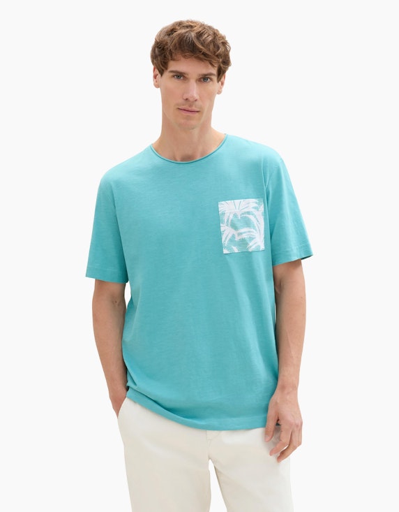 TOM TAILOR Strukturiertes T-Shirt mit Bio-Baumwolle | ADLER Mode Onlineshop