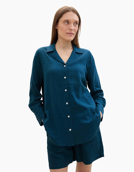 TOM TAILOR Oversized Bluse mit Leinen | ADLER Mode Onlineshop