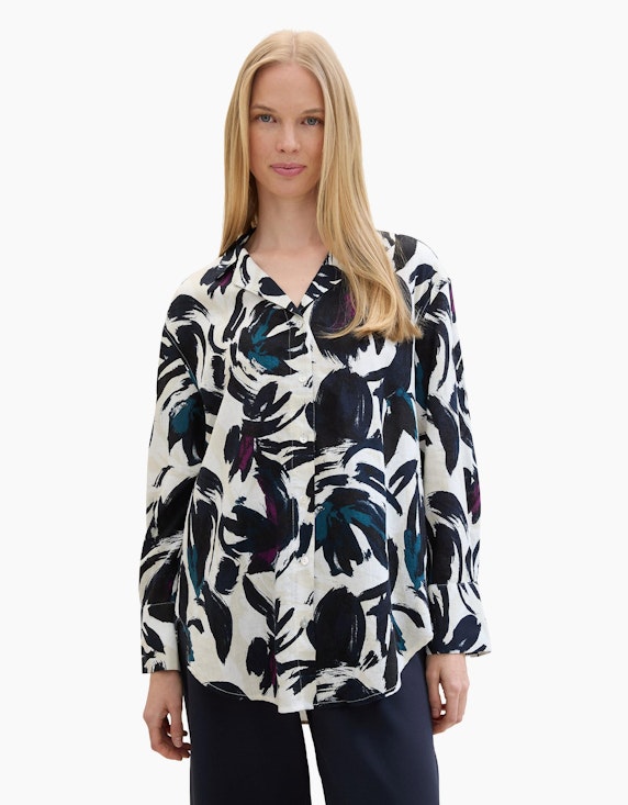 TOM TAILOR Oversized Bluse mit Leinen | ADLER Mode Onlineshop