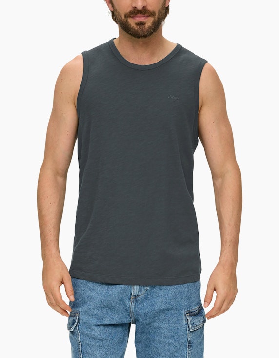 s.Oliver Ärmelloses T-Shirt aus Baumwolle | ADLER Mode Onlineshop