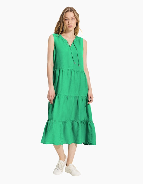 Street One Leinenmix Kleid mit Volants | ADLER Mode Onlineshop