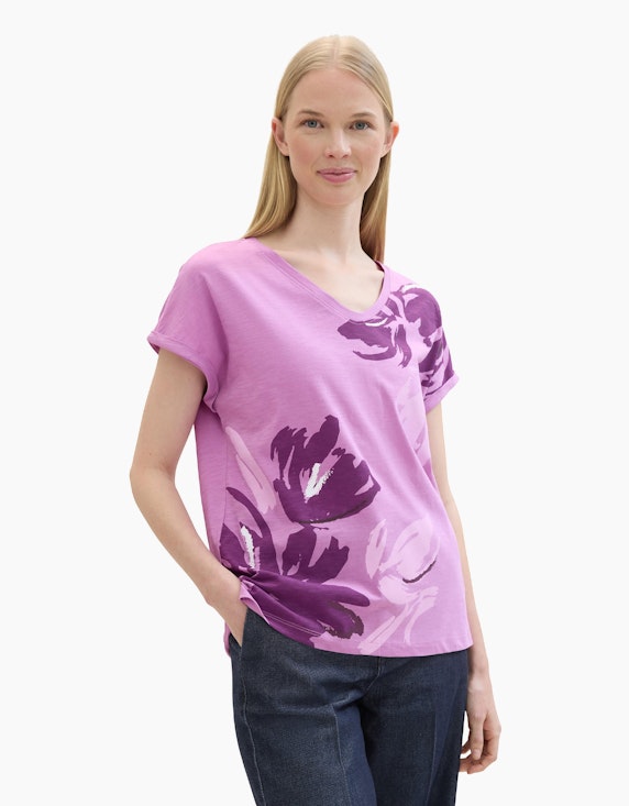 TOM TAILOR Print T-Shirt mit Bio-Baumwolle | ADLER Mode Onlineshop